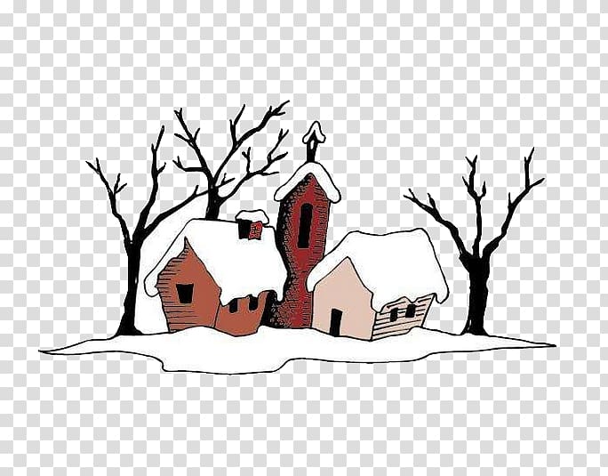 Snow Cartoon Igloo House Illustration, Dwarf dwarf house transparent background PNG clipart