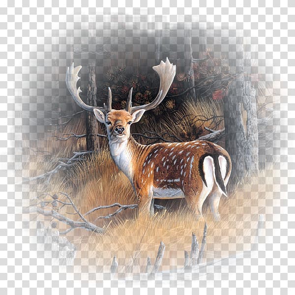 Reindeer Painter Painting Canvas Art, Reindeer transparent background PNG clipart