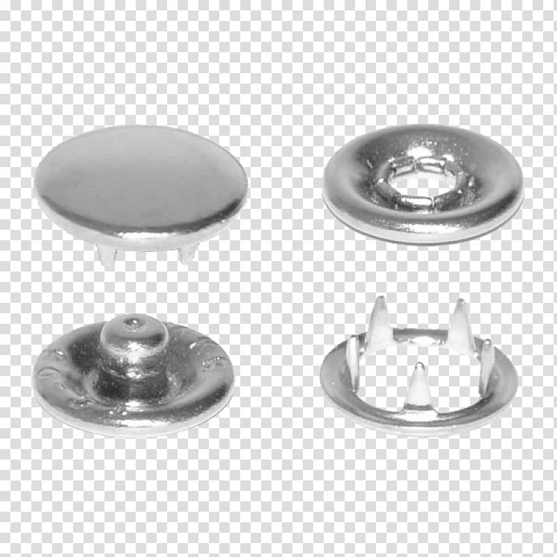 Silver, Snap Fastener transparent background PNG clipart