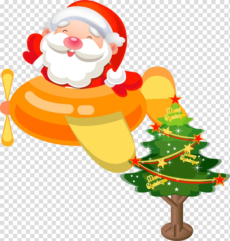Santa Claus Airplane Christmas Gift Icon, Christmas transparent background PNG clipart