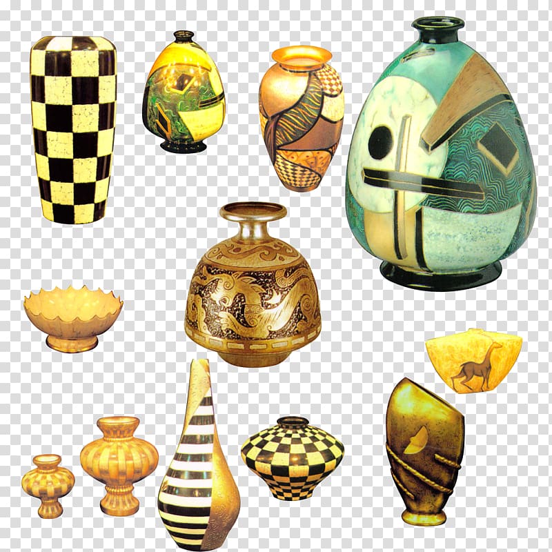 Vase Ceramic Pottery , Yellow pottery vase transparent background PNG clipart