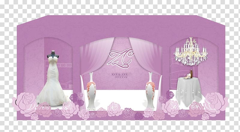 Wedding Purple, Purple wedding scene transparent background PNG clipart
