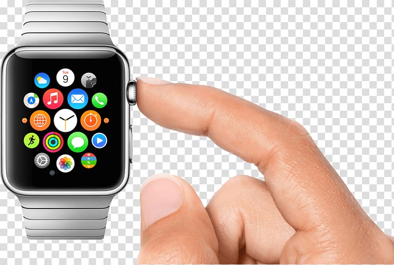 person touching Apple Watch illustratio, Apple Watch User transparent background PNG clipart