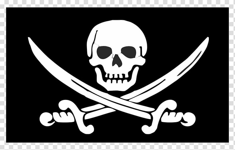 Jolly Roger Piracy Flag T-shirt Skull and crossbones, Pirate flag transparent background PNG clipart
