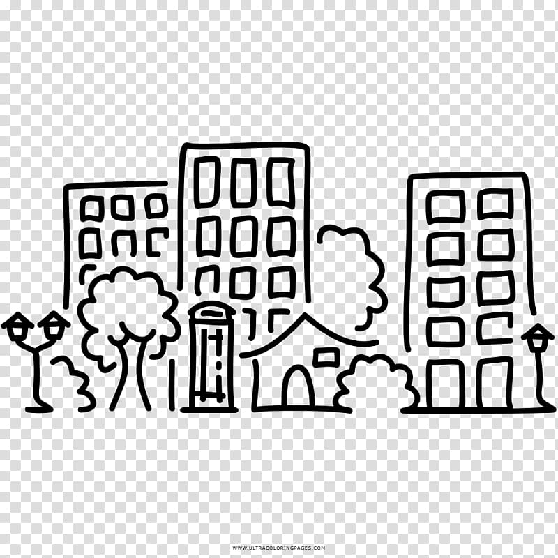 Coloring book Drawing City Ausmalbild, city transparent background PNG clipart
