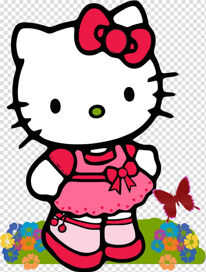 Hello Kitty illustration, Hello Kitty Cartoon Character , Kitty Hawk transparent background PNG clipart