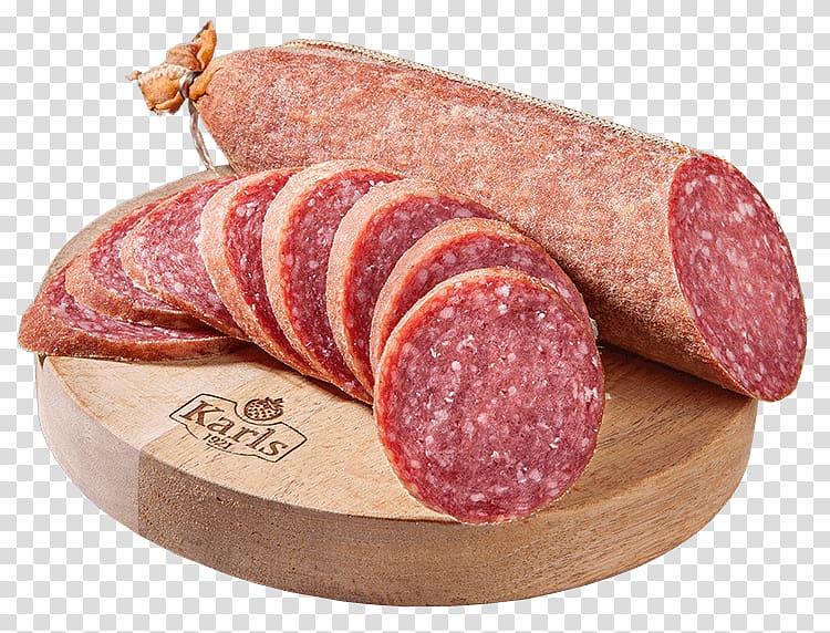 Salami Bratwurst Sausage Cervelat Mettwurst, sausage transparent background PNG clipart