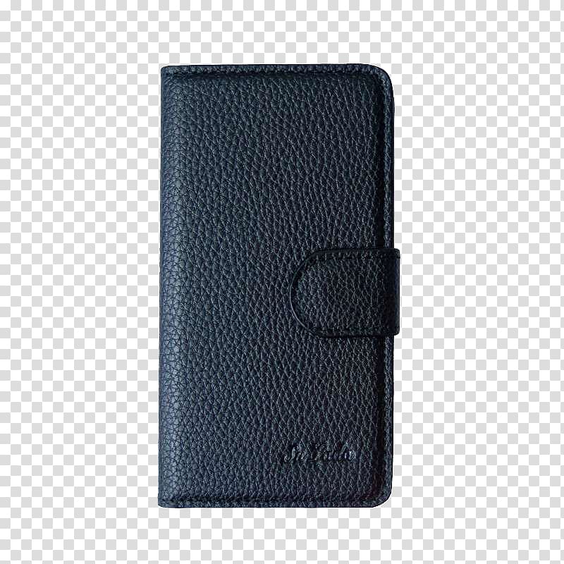 Leather Wallet Mobile Phone Accessories, Black wallet with buttons transparent background PNG clipart