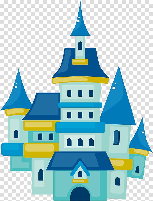 Cartoon Drawing Castle , Blue Castle transparent background PNG clipart