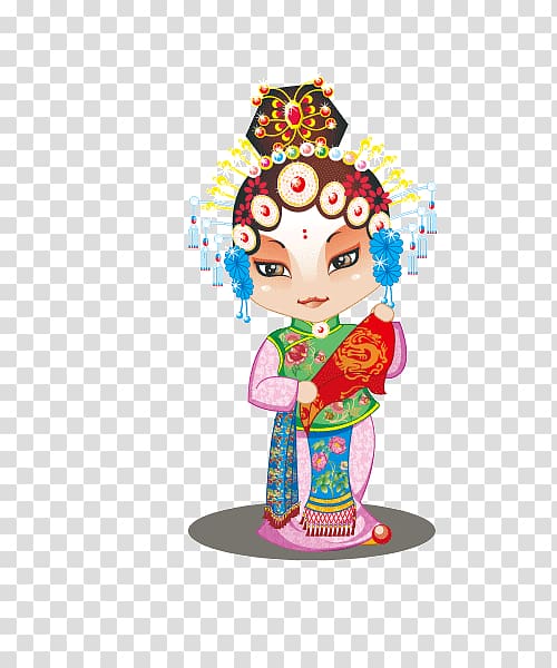 Peking opera Cartoon Character, actor transparent background PNG clipart
