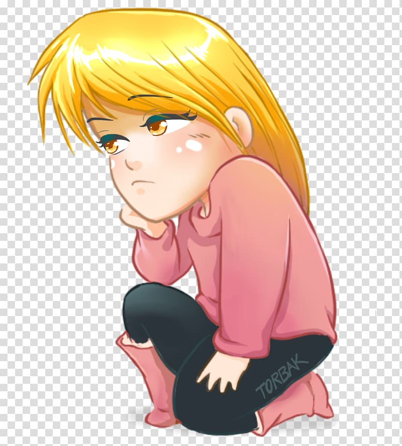 Chibi Mangaka Anime Sadness, sad girl anime transparent background PNG clipart