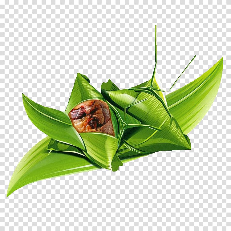 Zongzi Nian gao u7aefu5348 Dragon Boat Festival, Glutinous rice dumplings green dumplings leaves transparent background PNG clipart