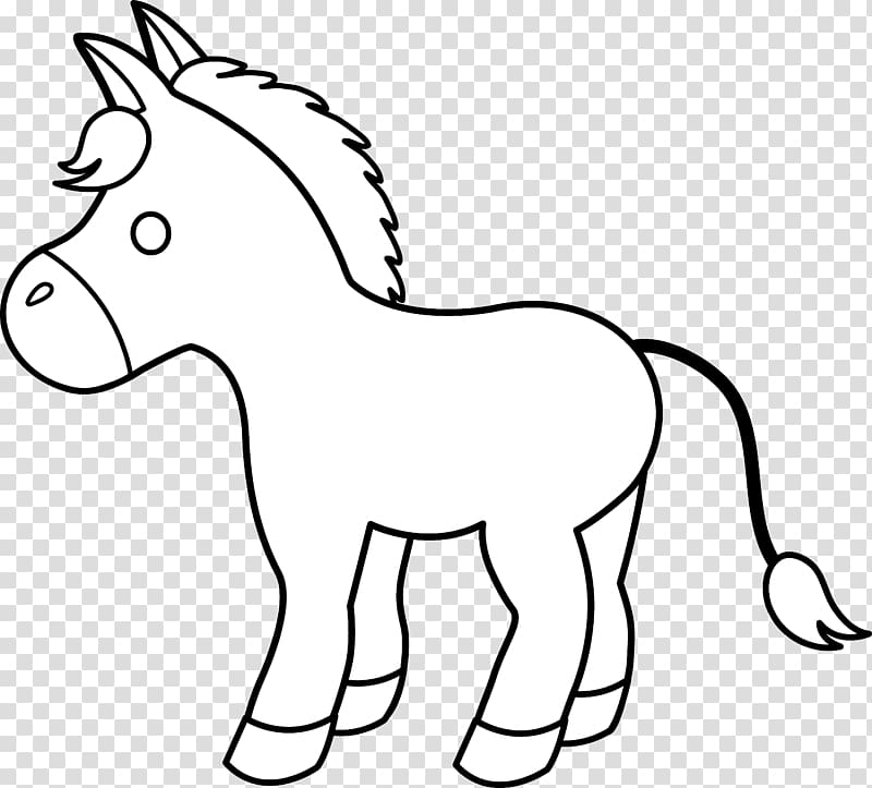 Horse Pony Foal Black and white , Baby Shrek transparent background PNG clipart
