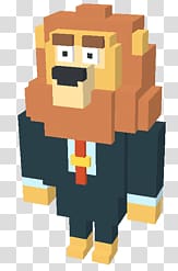 Minecraft lion character illustration, Crossy Road Lion Heart transparent background PNG clipart