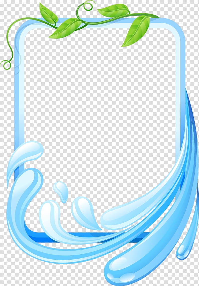 rectangular blue frame illustration, Lossless compression Data compression , Blue wave texture decorative creative border transparent background PNG clipart