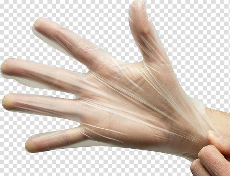 Medical glove Polyethylene Plastic bag Copolymer, gloves transparent background PNG clipart