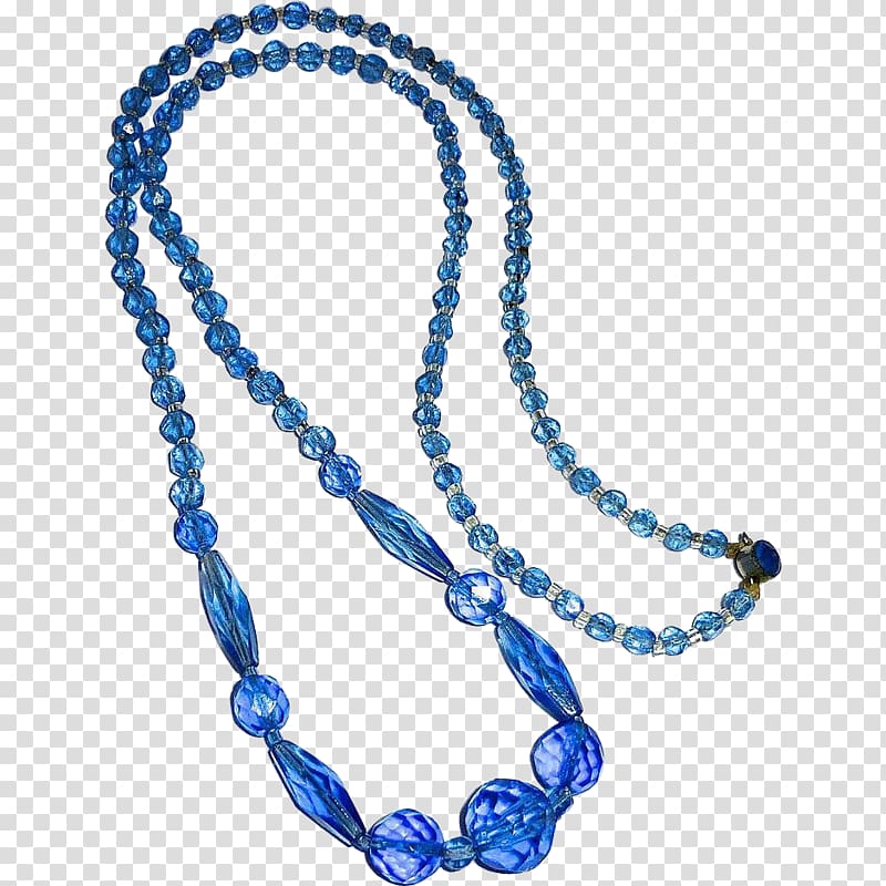 Necklace Bead Glass Jewellery Blue, necklace transparent background PNG clipart