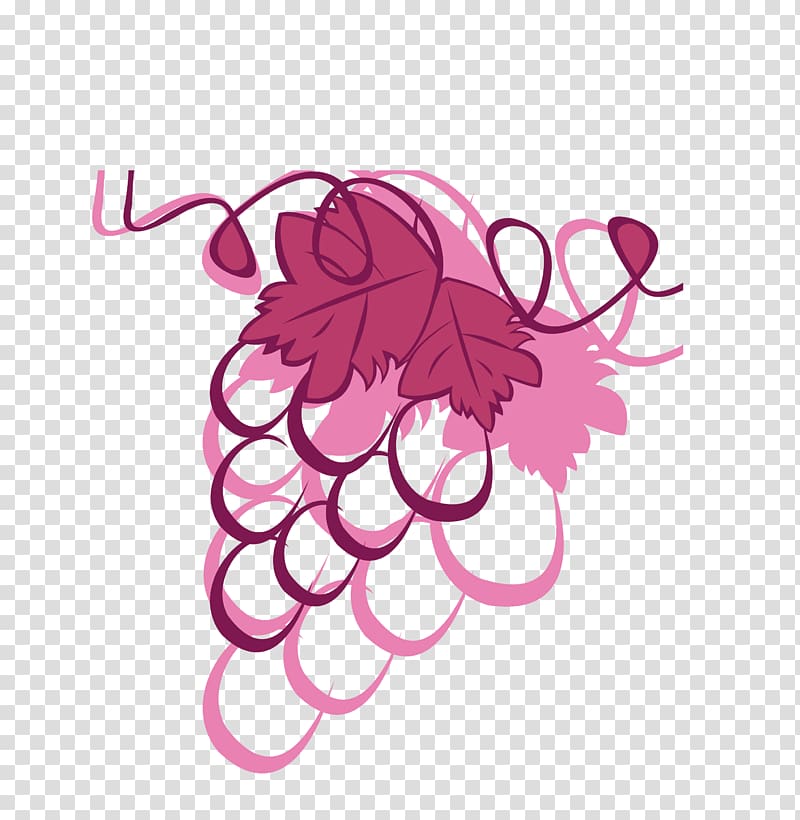 Kyoho Wine Grape, pink bunch of grape fruit transparent background PNG clipart