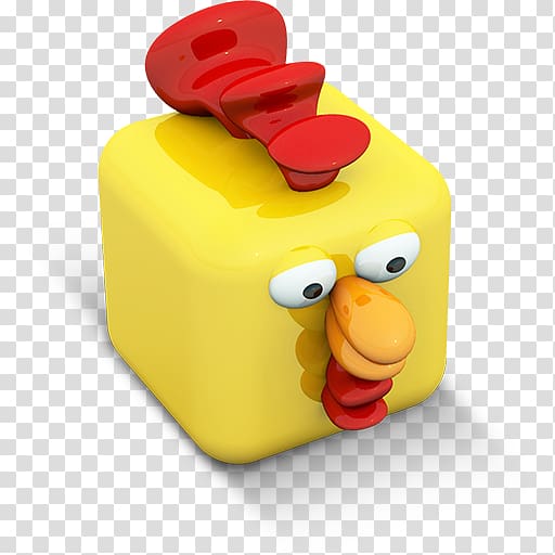 yellow and red chicken cube animated illustration, toy material yellow, Rooster transparent background PNG clipart