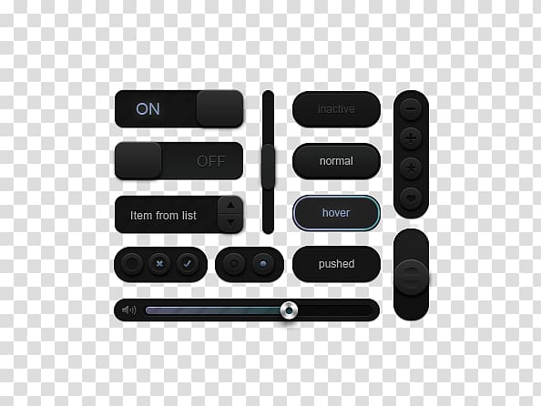 Responsive web design Web button User interface, Black Web Buttons transparent background PNG clipart