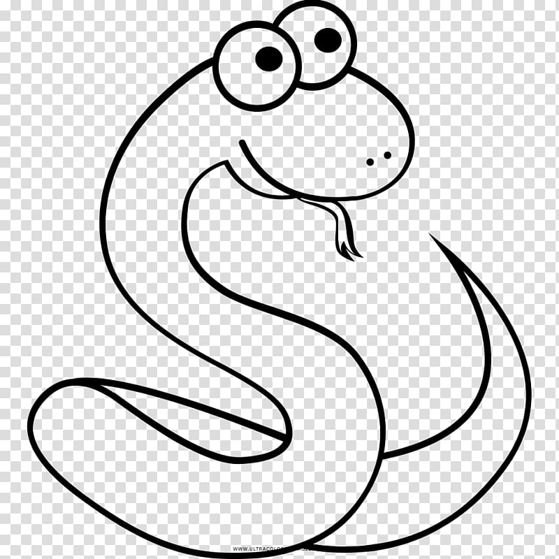 Snake Coloring book Drawing Black and white Line art, snake transparent background PNG clipart