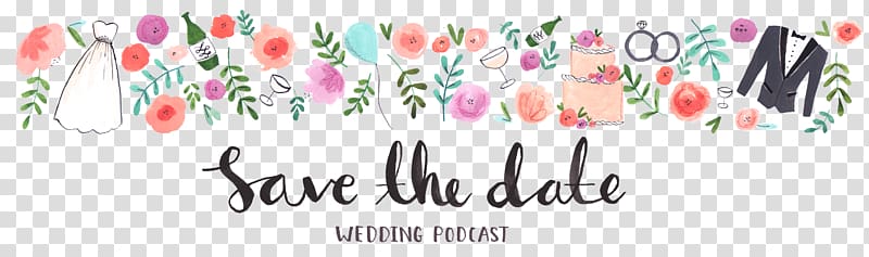 Logo Banner Gamilio Text, Save The Date Wedding Floral Card transparent background PNG clipart