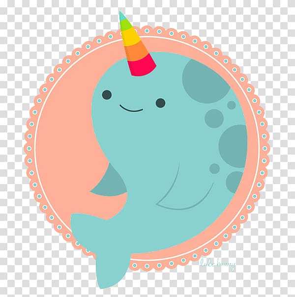 Narwhal Dolphin Puppy Illustration, Cute dolphin tag transparent background PNG clipart