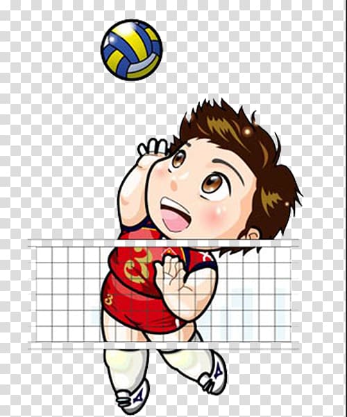 brown haired woman playing volleyball , China womens national volleyball team Cartoon Comics, Play volleyball transparent background PNG clipart