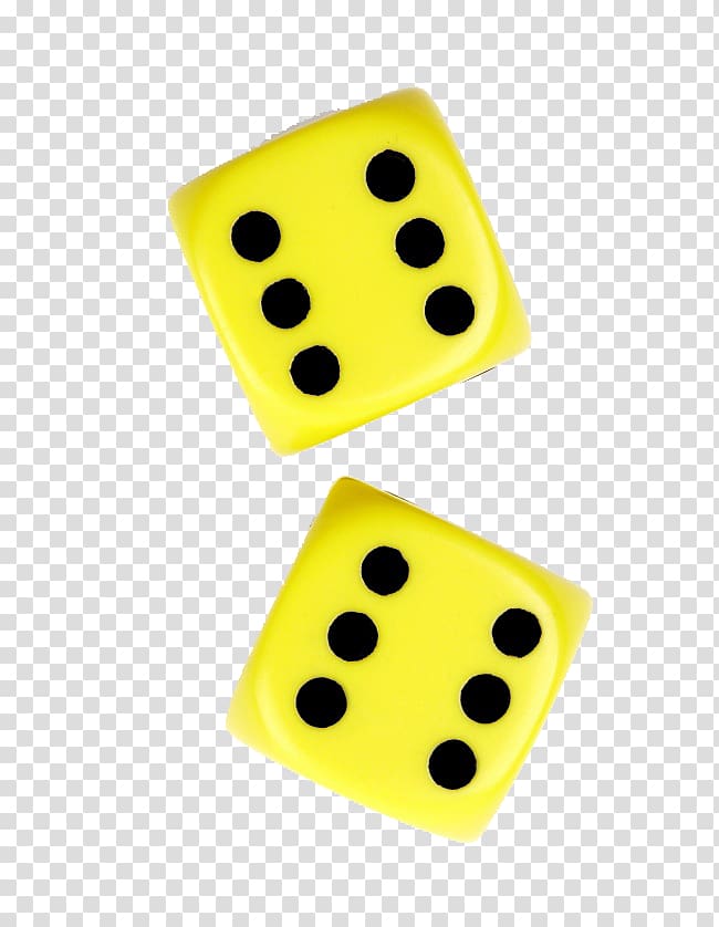 Dice Yellow, Six yellow dice transparent background PNG clipart