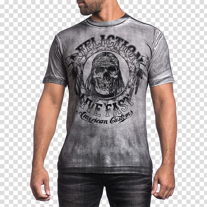 Long-sleeved T-shirt Affliction Clothing, T-shirt transparent background PNG clipart