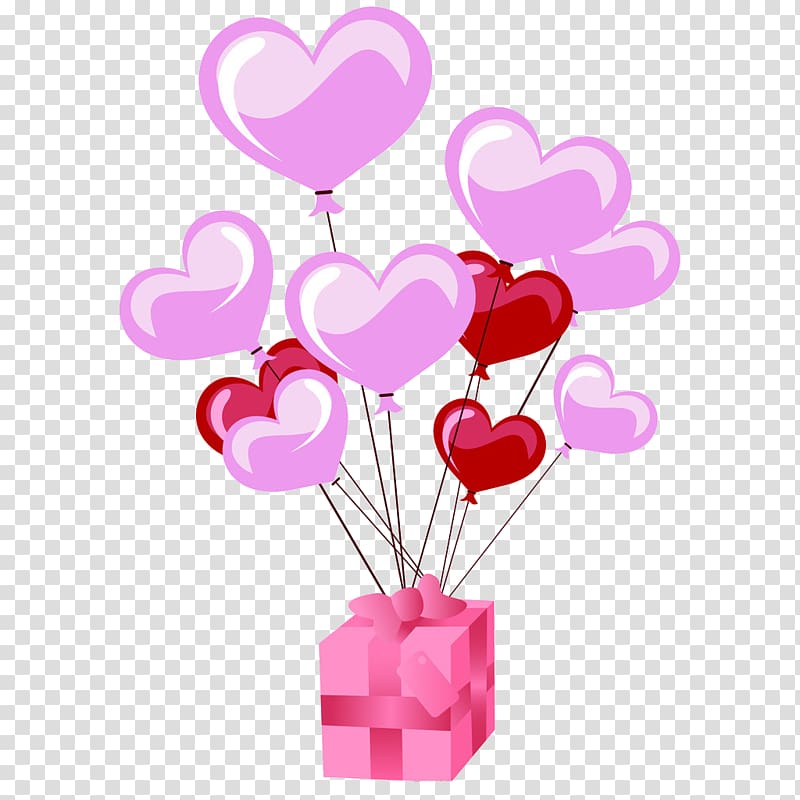 Toy balloon Heart Gift Gratis, Heart-shaped balloon transparent background PNG clipart