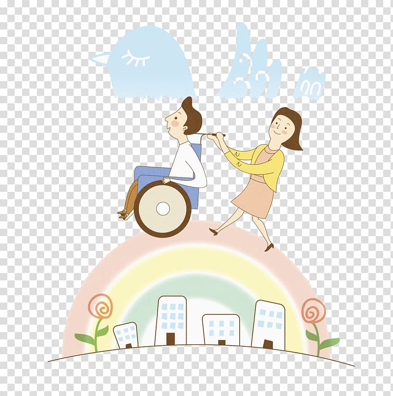 Disability Occupational Therapist Social Worker , A man in a wheelchair on a rainbow transparent background PNG clipart