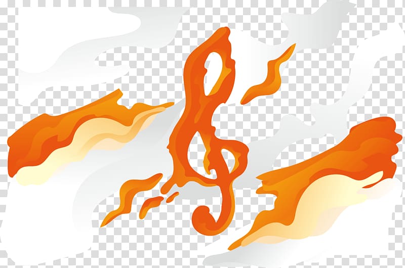 Musical note Magma Volcano, Flame note effect transparent background PNG clipart