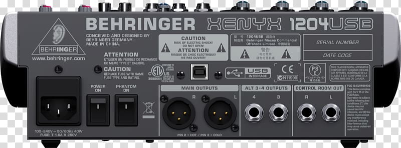 Microphone Behringer Xenyx X1204USB Audio Mixers Behringer Xenyx 802, microphone transparent background PNG clipart