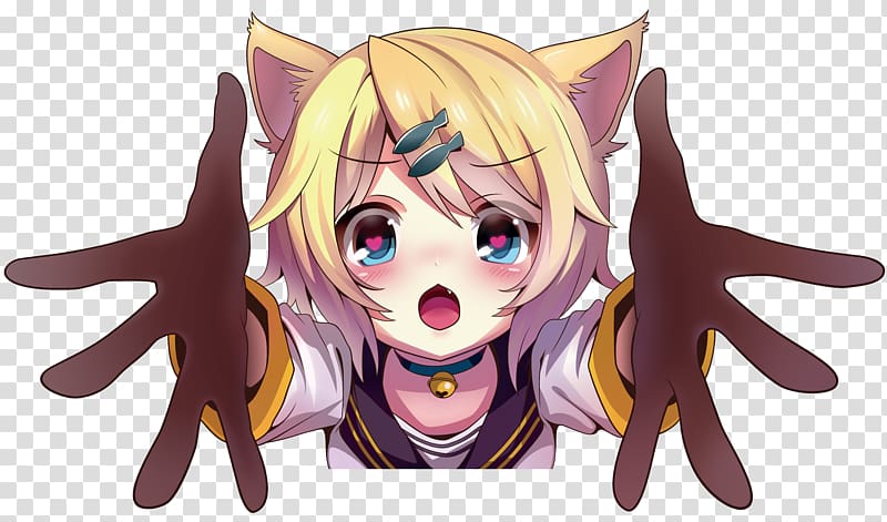 Kagamine Rin/Len Cat Vocaloid 4chan, maneki neko transparent background PNG clipart
