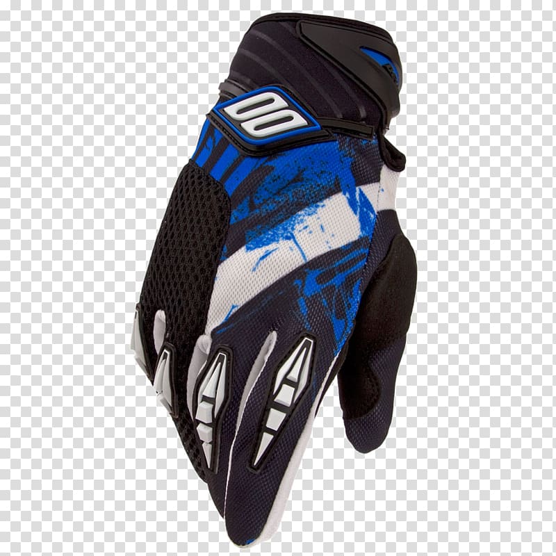 Lacrosse glove Blue Cycling glove Enduro, blue sparks transparent background PNG clipart