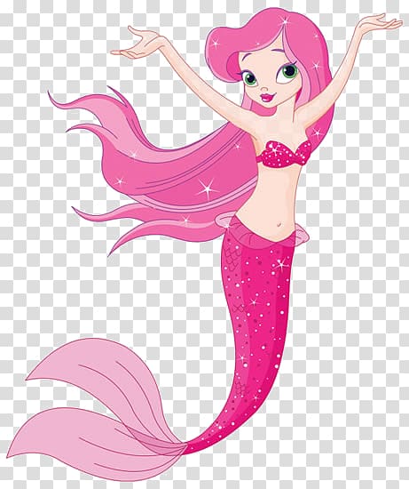 Mermaid Cartoon , Pink Mermaid transparent background PNG clipart
