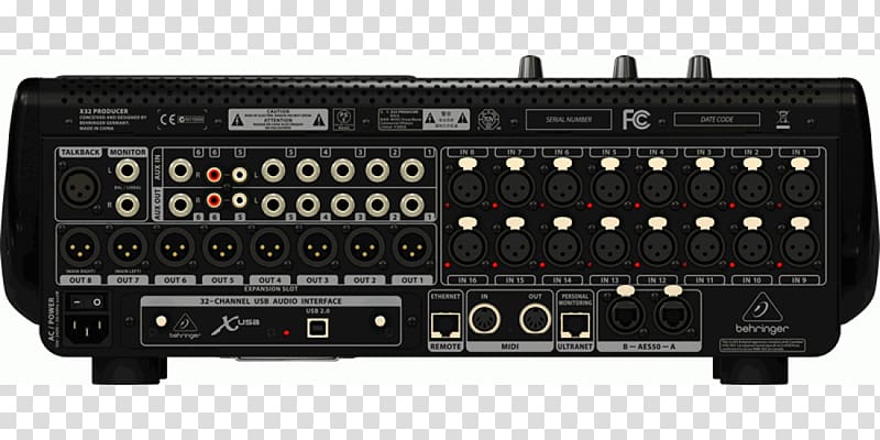 BEHRINGER X32 PRODUCER Digital mixing console Audio Mixers, others transparent background PNG clipart