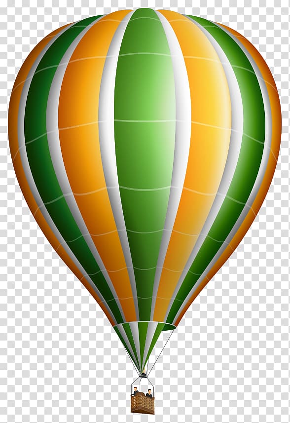 Hot air ballooning, Simulation of yellow and green hot air balloon transparent background PNG clipart
