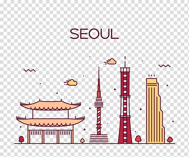 Seoul graphics illustration , city transparent background PNG clipart