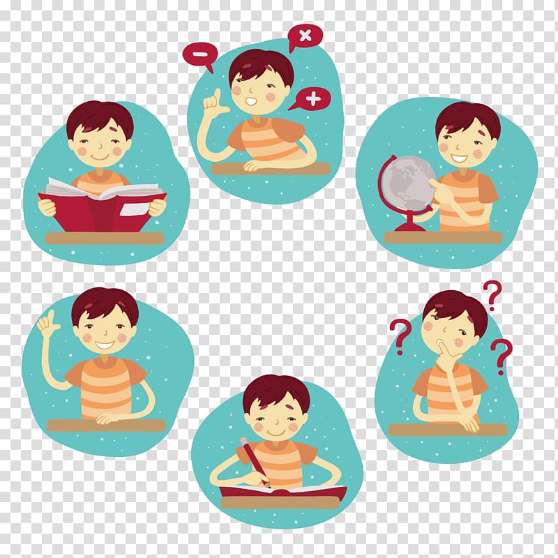 boy illustration, Computer file, Examination thinking transparent background PNG clipart