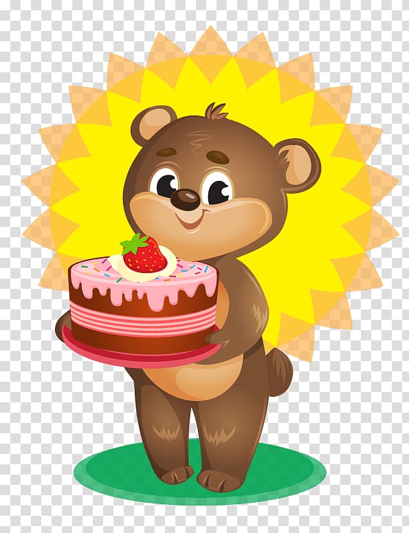 Birthday cake Carz-N-Trux , bear cartoon couple transparent background PNG clipart