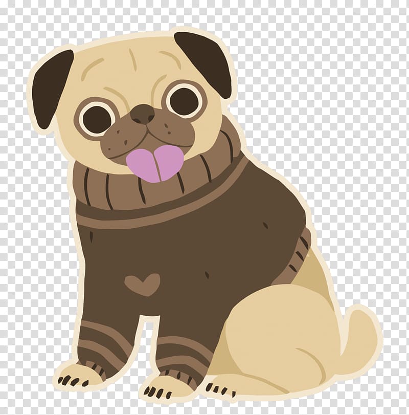 Pug Puppy Dog breed Pet Toy dog, cartoon transparent background PNG clipart
