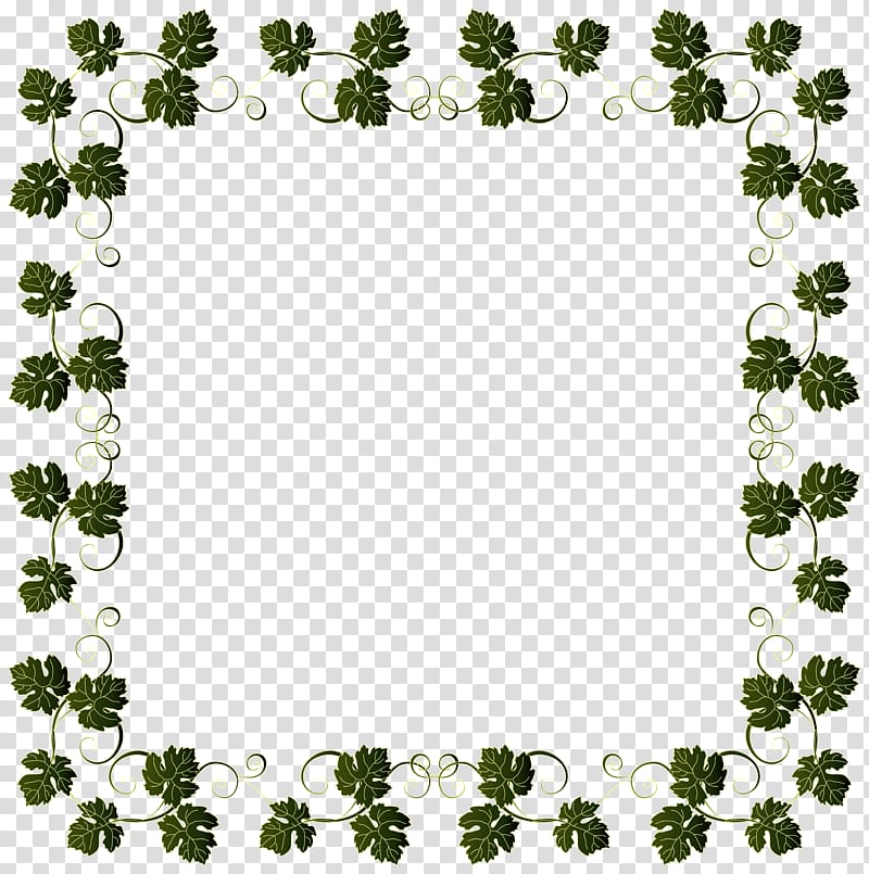 green leaves border illustration, file formats Lossless compression, Vine Border Frame transparent background PNG clipart