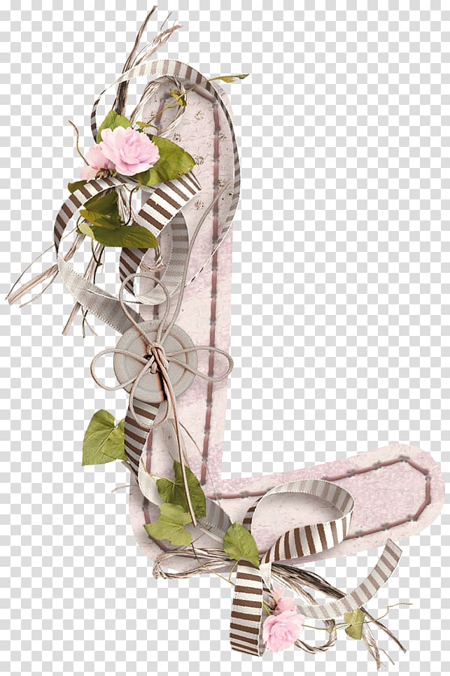 Floral design Encapsulated PostScript Flower, Cloth decoration letter L transparent background PNG clipart