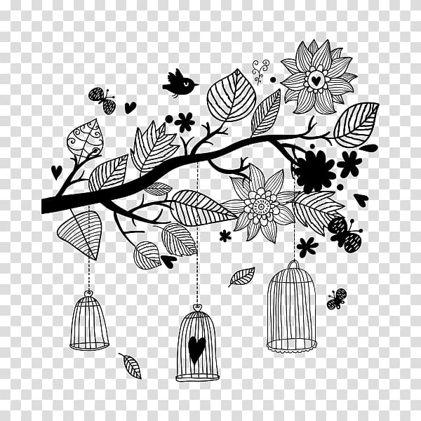 Drawing Wall decal Cage Tree, tree transparent background PNG clipart