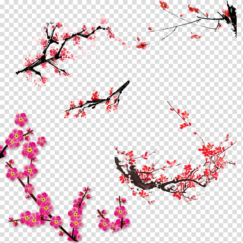 Paper Flower Blossom Red, Ink Plum transparent background PNG clipart