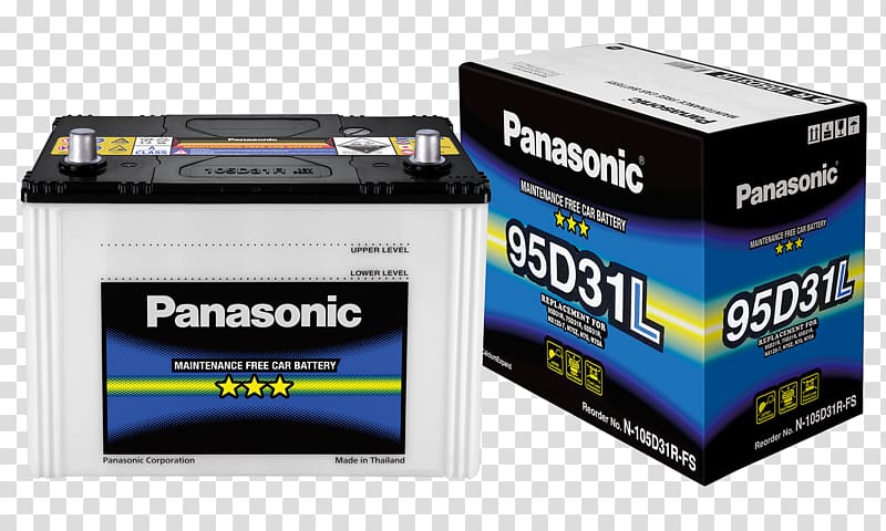Car Automotive battery Battery charger Panasonic, battery transparent background PNG clipart