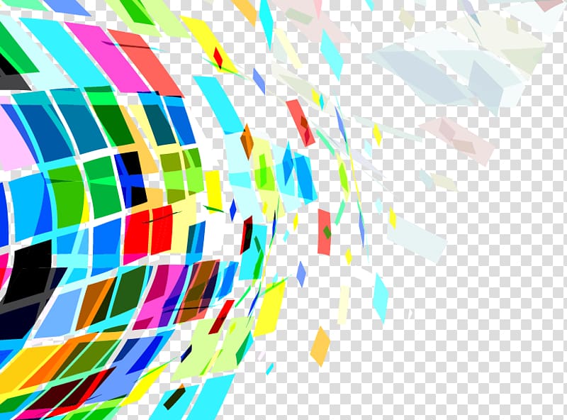 3D , Geometry Color Abstraction Abstract art, Abstract geometric color block transparent background PNG clipart