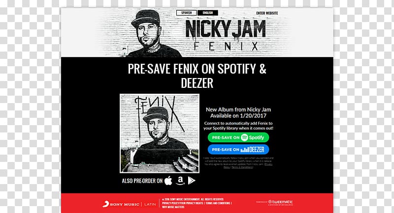 Spotify Depeche Mode Album Hopeless Romantic Streaming media, Nicky Jam transparent background PNG clipart